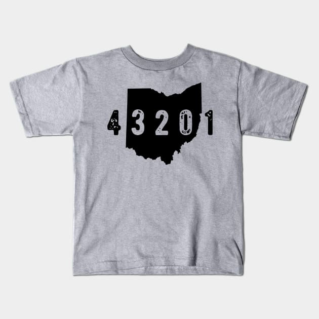 43201 zip code Columbus Ohio Short North Kids T-Shirt by OHYes